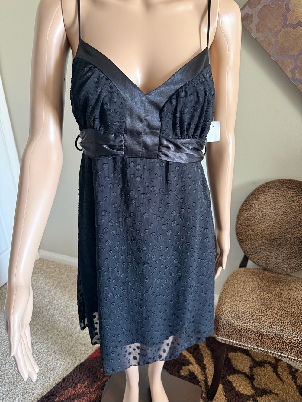 Papaya Black Eyelet Satin-Trim Slip Dress